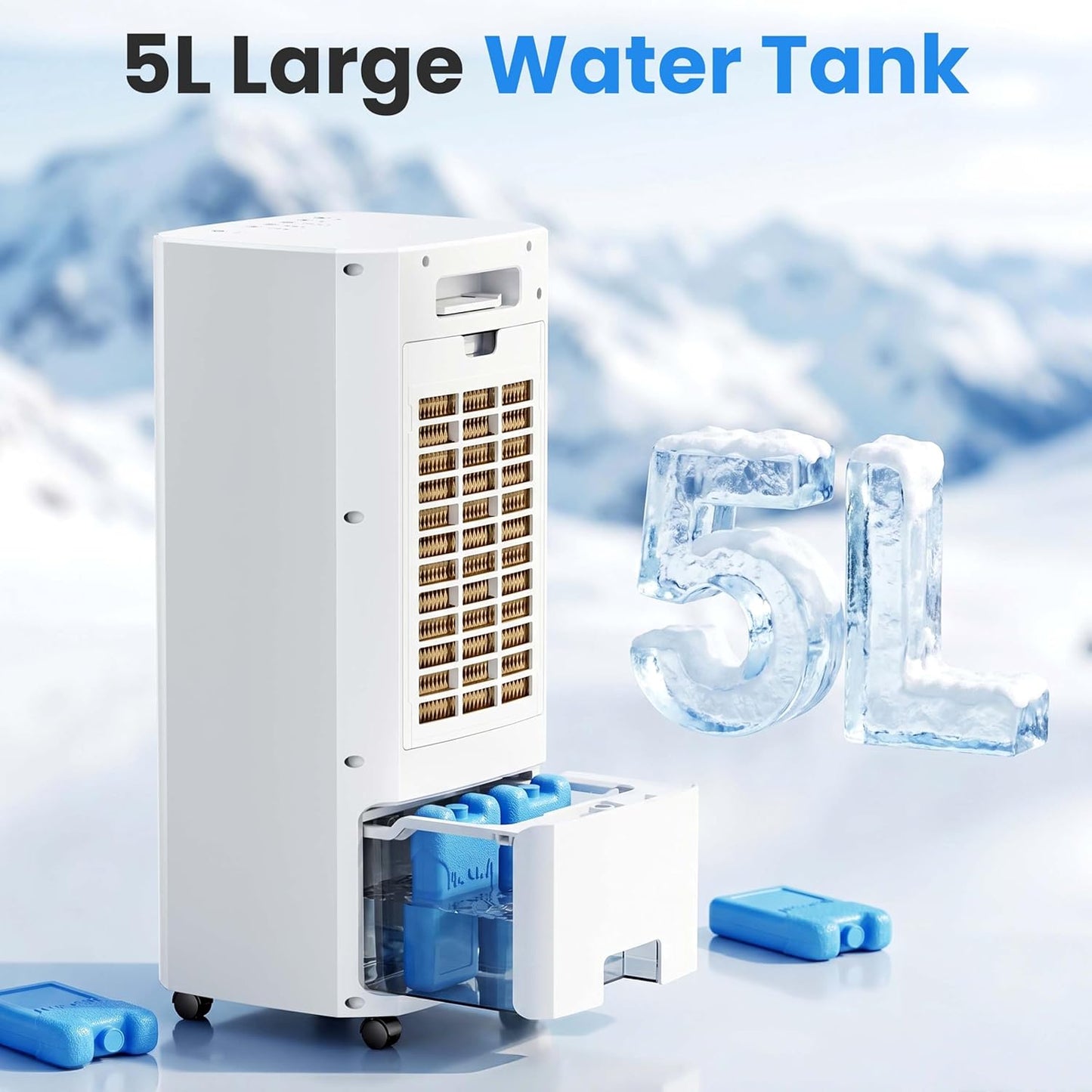 Evaporative Air Cooler, 3-In-1 Portable Air Conditioners with Remote, 3 Modes & 3 Speeds, Portable Swamp Cooler with Rapid Cooling, 15H Timer, Air Cooler Fan for Bedroom Office
