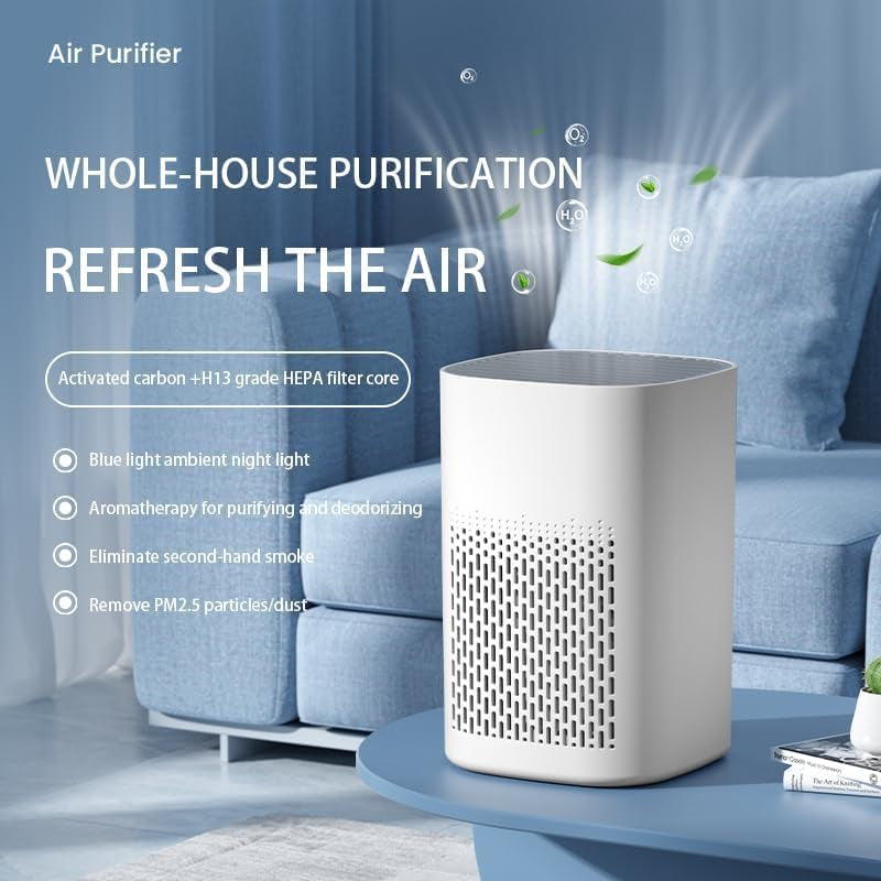 Small Air Purifier for Home Bedroom, HEPA Filter Air Cleaner, Quiet Operation, Removes Dust, Smoke, Odor, Pollen & Pet Dander