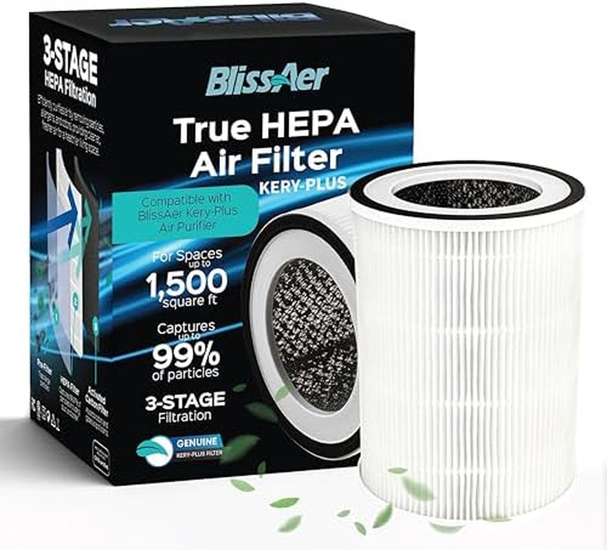 Air Purifiers for Home Bedroom Large Room up to 1500 Ft² - Smart Wifi & Voice Control True HEPA Air Purifier for Home Smoke, Dust, Pet Dander, Pollen, Sleep Mode Air Quality Light - Kery Plu