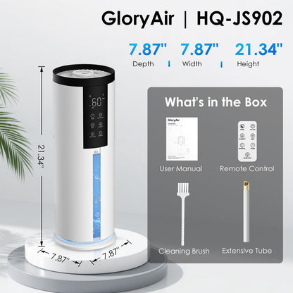 Humidifiers for Large Room 550 Ft² -  8L Cool Mist Humidifier for Bedroom Home Plants Baby, Top Fill, 120H Runtime, 4 Mist Spray Levels, 7-Color Light, 35Db Quiet Humidifier