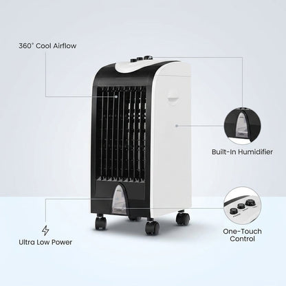 Evaporative Air Cooler Portable Cooling Fan Humidifier Home Office — infographic