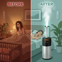Humidifier Large Room, 16L/4.2Gal Whole House Humidifiers for Home 2000 Sq.Ft, Ultrasonic Cool Mist Humidifier for Bedroom, Plants, Baby — Before & After