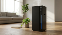 Humidifier Large Room, Large Humidifiers for Home, Whole House | Cool & Warm Mist, 5.3Gal/20L Capacity, Cover 1500 Sq Ft, Auto Humidity Control, for Whole Home Bedroom Plants Office, Black — Lifestyle