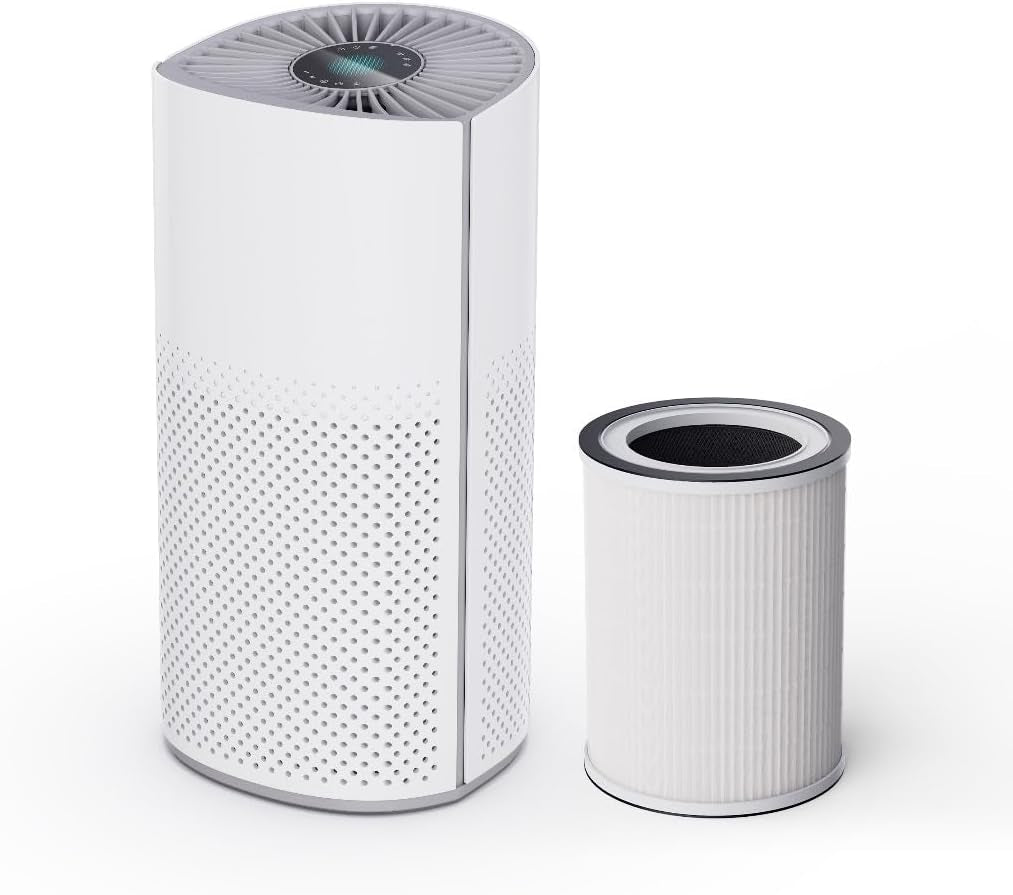 Air Purifiers for Home Bedroom Large Room up to 1500 Ft² - Smart Wifi & Voice Control True HEPA Air Purifier for Home Smoke, Dust, Pet Dander, Pollen, Sleep Mode Air Quality Light - Kery Plu